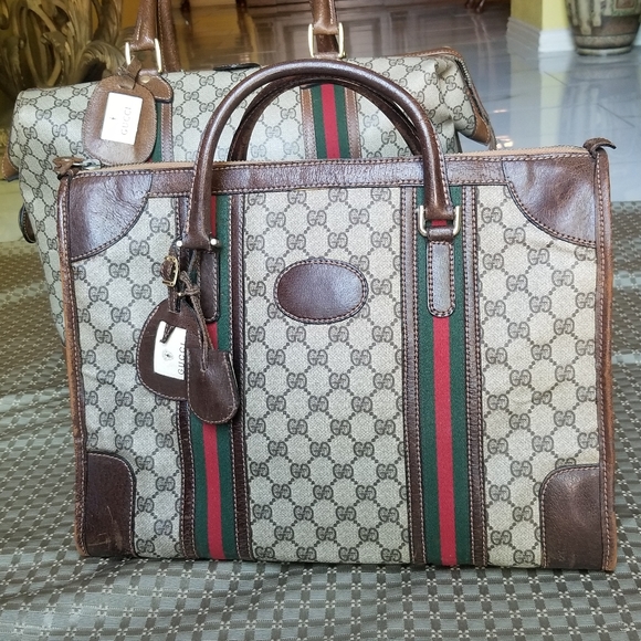Vintage  Gucci Boston Carryall weekender mini luggage handbag - Picture 6 of 16